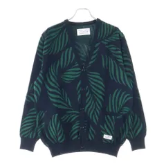 WACKO MARIA (ワコマリア) 23SS LEAF JACQUARD CARDIGAN リーフジャガードカーディガン ニット セーター グリーン/ブラック 23SS-WMK-KN14