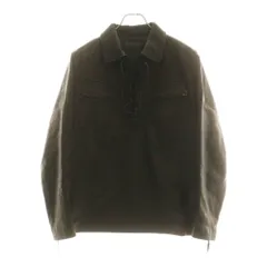 ISAMU KATAYAMA BACKLASH (イサムカタヤマバックラッシュ) 25SS DEERSKIN LACE-UP PULLOVER SHIRT JACKET ディアスキン レースアッププルオーバーシャツジャケット ブラック 2142-02のサムネイル