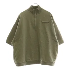 WILLY CHAVARRIA (ウィリーチャバリア) 胸ジップポケット ハーフジップ オーバーサイズ 半袖Tシャツ グレーのサムネイル
