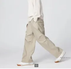 ユニクロcワイドパラシュートパンツ ベージュ ユニセックス s