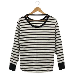 VERMEIL par iena (ヴェルメイユパーイエナ) CottonボーダースリットTシャツ ブラック FREE
