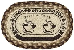 ランチョンマット 麻 ロープ 編み カフェ インテリア 楕円形 38cm 28cm 手織り プレースマット ボヘミアン 雑貨 テーブル デコレーション キャンプ アウトドア 雰囲気づくり