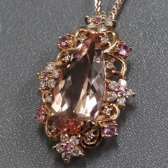 4月誕生石☆桜色の柔らかな大輪】モルガナイト ネックレス - メルカリ