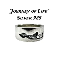 【人生の道】アロー SILVER 925 刻印 90s Vintage Design Ring シルバー デザイン リング 18号 メンズ ワイド クラシック インディアンジュエリー エスニック トライバル 民族調