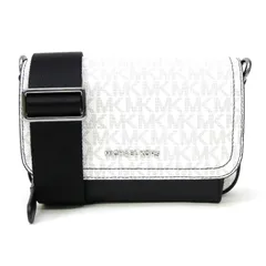 マイケルコース MICHAEL KORS HUDSON EW フォーン ハイブリッド クロスボディ MKシグネチャー 白×黒 コーテッドキャンバス