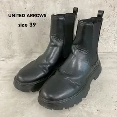 BEAUTY&YOUTH UNITED ARROWS ビューティーアンドユース ユナイテッドアローズ チェルシーブーツ サイドゴア 厚底 ボリュームソール ショートブーツ ブラック 黒 24.5cm 7288 ミドルカット サイズ39 ★ ◆■