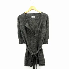 ノンブルアンペール NOMBRE IMPAIR カーディガン 総柄 ニット 丸首 長袖 ウール アルパカ混 F ダークグレー /MT23のサムネイル