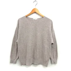 グローバルワーク GLOBAL WORK ニット セーター Vネック リブ コットン混 ワイド ドロップショルダー ハイゲージ 長袖 L ベージュ /NT26