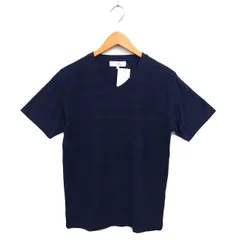 ビーミングバイビームス B:MING LIFE STORE by BEAMS タグ付き Vネック カットソー Tシャツ コットン 綿 ボーダー リブ 半袖 S 紺 ネイビー /NT16