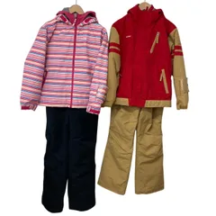 美品/nima/キッズ/スキーウェア/セットアップ/150cm/2点セット/ピンク/レッド/RS0608
