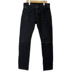 デニム&サプライ ラルフローレン DENIM & SUPPLY RALPH LAUREN ダメージデニムパンツ ジーンズ ストレートパンツ 28/32 黒 ブラック メンズ