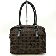 美品】FENDI ビジネスバッグ ブラック レザー キャンバス ズッカ