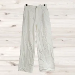 A1364 ユニクロ UNIQLO カジュアルパンツ ズボン(S) 白 無地 綿/コットン