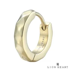 ライオンハート カッティング フープピアス サージカルステンレス ゴールド 片耳用 1点売り メンズ ブランド LION HEART