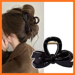 【新品】 Natunofu ヘアクリップ 大きめ クリップ 髪留め 強力 クリップ しっかりとまる バレッタ お洒落 髪飾り ヘアアクセサリー リボン バレッタ 大きめ おしゃれ バンスクリップ 大きめ 毛量多い リボン ヘアアクセ 大人 可愛い リボン  0