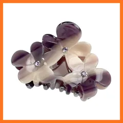 【新品】 grooblue ヘアクリップ バンスクリップ 髪留め クリップ 小さめ 花柄 hair clip ハーフアップ ヘアアクセサリー かみどめ おしゃれ 大人 可愛い ラベンダーパープル 1
