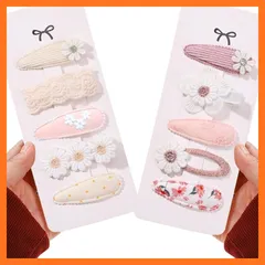 【新品】 【快適良品スヤスワ】ヘアピン 花 子供 女の子 10点セット 花柄 おしゃれ かわいい ピンク 白 (A) 1