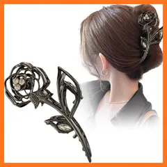 【新品】 FASELE バンスクリップ ヘアクリップ カジュアル 可愛い 金属 薔薇の花 エレガント ヘアアクセサリー 髪留め 人気 レディース オフィス 髪飾り スタイリッシュ 優雅的 オシャレ 母の日 ギフト 贈り物 プレゼント 1