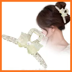 【新品】 FASELE バンスクリップ ヘアクリップ バレッタ 髪留め カジュアル スタイリッシュ 甘美 可愛い 蝶結び 透明 エレガント ヘアアクセサリー 人気 レディース 髪飾り 優雅的 オシャレ 日常 旅行 母の日 ギフト 贈り物 プレゼント 1