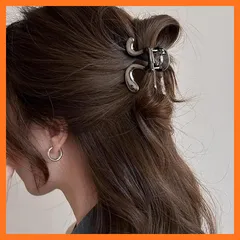 【新品】 Briskyjp ヘアクリップ 小さめ 6cm しっかりとまる クリップ バンスクリップ ヘアアクセサリー 金属製 バナナクリップ 大人向け 韓風 シンプル オフィス レディース 重量であり 髪留め 髪飾り グレー 0