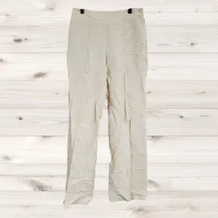 A1366 ザラウーマン ZARA WOMON カジュアルパンツ ズボン(36) 白 無地 麻