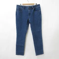 パンツ ジーンズ デニム スリム ストレート ロング 大きいサイズ 青 ブルー 4L