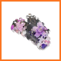 【新品】 のレン ヘアクリップ バンスクリップ (182サクラ 小/パープル) バナナクリップ ヘアアクセサリー 髪留め 髪飾り まとめ髪用 しっかりとまる 和風 和柄 和装/入学式 卒業式 パーティー 七五三 発表会 卒園式 入園式 0