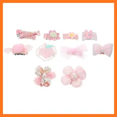 【新品】 IMIKEYA 犬用ヘアクリップ 10個セット ヘアピン リボン 蝶結び 花 髪飾り ペット アクセサリー 小型犬 子犬 猫 おしゃれ 可愛い 軽量 留めやすい 落ちない ピンク 誕生日 写真撮影 グルーミング トリミング お出かけ 散歩 0