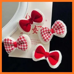 【新品】 リボン 髪飾り 4個セット ふわふわ 蝶結び ヘアピン リボン ヘアピン かわいい 蝶結び ヘアピン 赤 ヘアピン 可愛い 髪留め ヘアクリップ パーティー用品 道具 写真撮影 子供 大人 ホリデーギフト 0