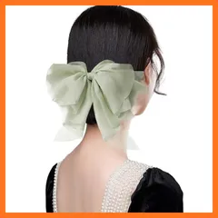 【新品】 FASELE ヘアクリップ バレッタ ヘアリボン 蝶結び メッシュ シフォン ふんわり 優しい エレガント クリップ 髪飾り 髪留め 上品 クリスタル ヘアアクセサリー おしゃれ 結婚式 通勤 通学 パーティー お祝い 卒業式 0