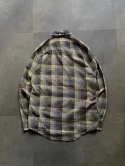 RUGGED チェック 長袖 ネルシャツ ベージュ ブラウン ブルー