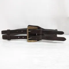 レキップヨシエイナバ L'EQUIPE YOSHIE INABA スエード レザー ベルト 茶 ブラウン スタッズ装飾