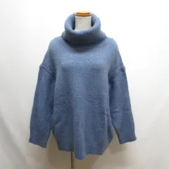 ザラ ZARA タートルネック ニット セーター S ブルー
