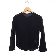 ユニクロ UNIQLO × Mame Kurogouchi シアー クルーネック Tシャツ 長袖 コラボ M ブラック 黒 /FT6