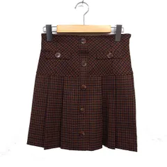 デイシー deicy タグ付き プリーツ ミニ スカート チェック 裏地パンツ型 0 ブラウン 茶 /FT10