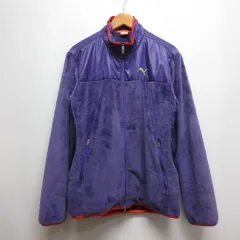 プーマ PUMA フリース ジャケット ブルゾン L 紫 パープル ダブルジップ 裏地付き