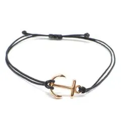 ブレスレット アンカー 碇 紐 メンズ レディース アクセサリー (ゴールド) 