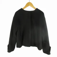 インデックス INDEX コート ノーカラー ウール カシミヤ 黒 ブラック S アウター