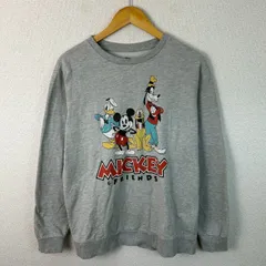 Disney ディズニー スウェット キャラクタープリント グレー Lサイズ メンズ 古着 ストリート アメカジ レトロ