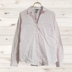 A1370 エイチアンドエム H&M 長袖シャツ(38) ピンク 無地 綿 レギュラーカラー