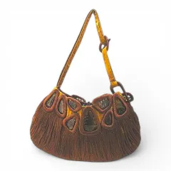 ジャマンピュエッシュ JAMIN PUECH Bolsa Hobo Jamin Puech Boradada Marrom ホーボーバッグ ショルダーバッグ ブラウン 茶系 