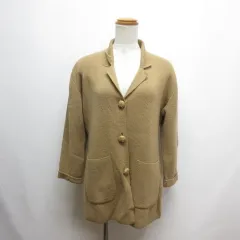 アドルフォドミンゲス ADOLFO DOMINGUEZ ウール混 ニット カーディガン ジャケット M キャメルベージュ 腰ひも付き スペイン製のサムネイル