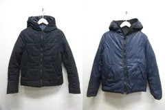 グローバルワーク GLOBAL WORK リバーシブル 中綿 ジャケット ブルゾン フーデッド M 濃紺 ネイビー フルジップ アウター