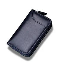 キーケース メンズ 本革 カード入れ付 ６連 鍵ケース 車 スマートキー対応 大容量 (ブルー(ストラップなし)) [ブルー(ストラップなし)]