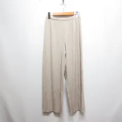 ユニクロ UNIQLO 美品 プリーツ ストレート パンツ M ライトベージュ