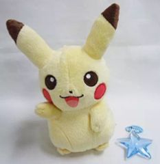 [중고] 봉제 인형 피카츄 (입 열림) I LOVE PIKACHU 가방에 붙어있는 따뜻한 봉제 인형 [포켓 몬스터]