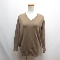 イェッカヴェッカ YECCA VECCA Editt 長袖 Vネック ニット プルオーバー F キャメルブラウン