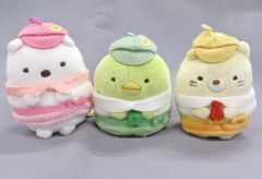 [중고] 봉제 인형 Shirokuma & Pengin? & 고양이 (제복) 테노리 봉제 인형 세트 [영화 Sumiko Gurashi Tsugihagi 공장의 신비한 코]