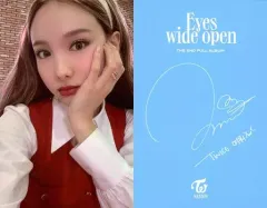 【中古】コレクションカード(女性) TWICE/ナヨン/バストアップ・裏面印刷サイン入り/CD「Eyes wide open」付属フォトカード