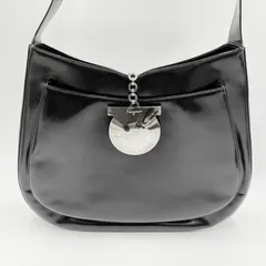 Salvatore Ferragamo（サルヴァトーレ・フェラガモ）ガンチーニ ショルダーバッグ ブラック レザー シルバートーン金具 レディース